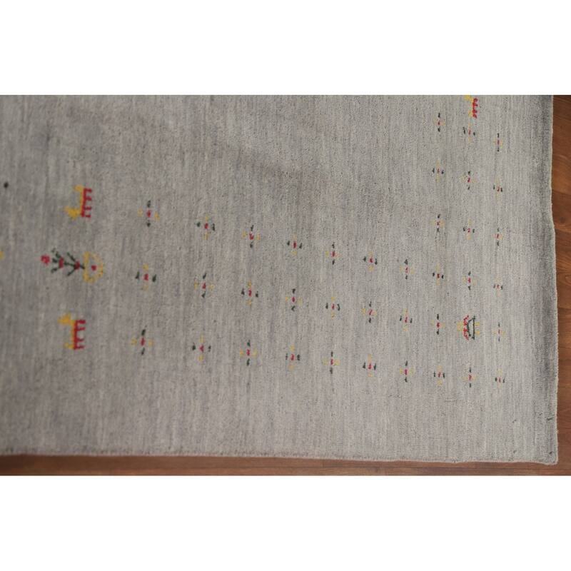 Gabbeh Area Rug Handmade Tribal Wool Carpet - 6'8"x 9'9"