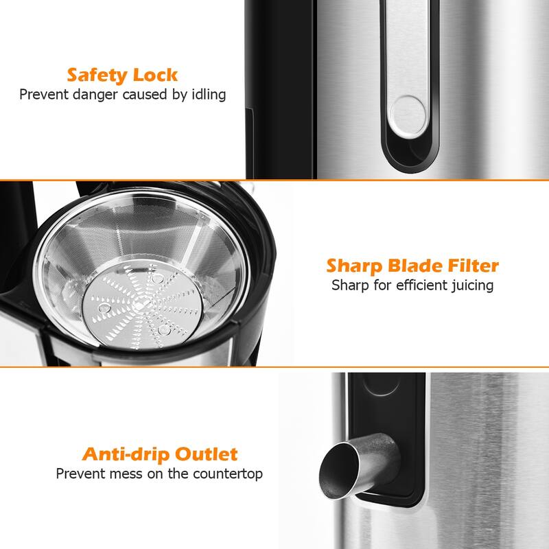 Costway Juicer Machine Juicer Extractor Dual Speed w/ 2.5'' Feed Chute
