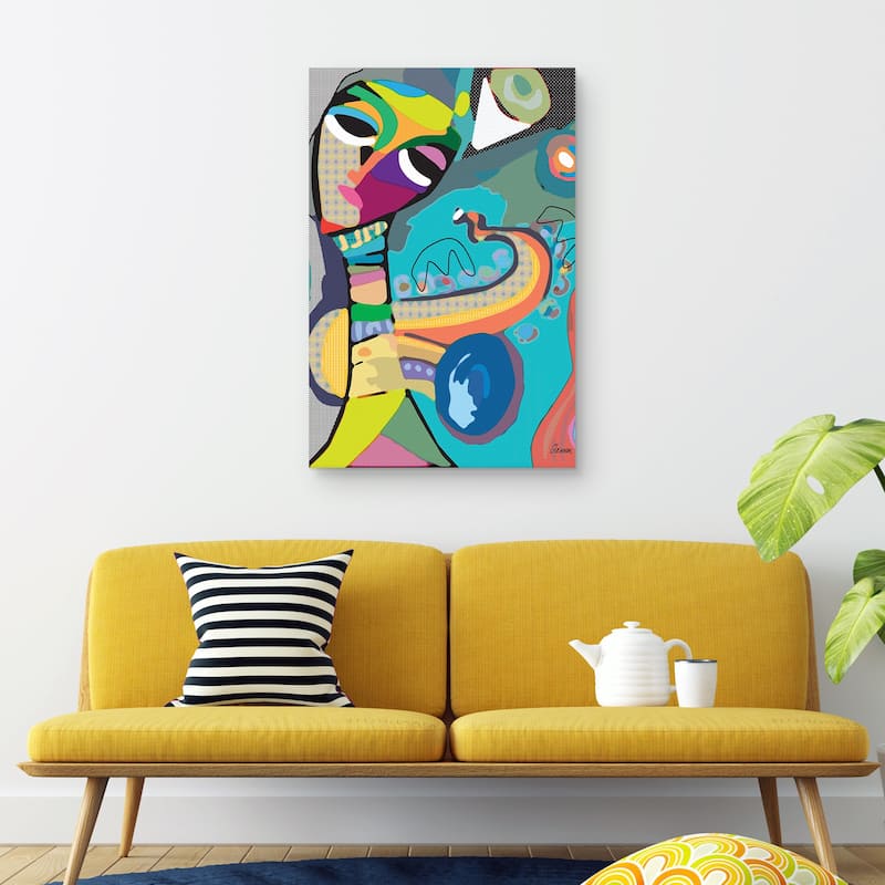 Music Saxist by Michele Glennon Canvas Art Print