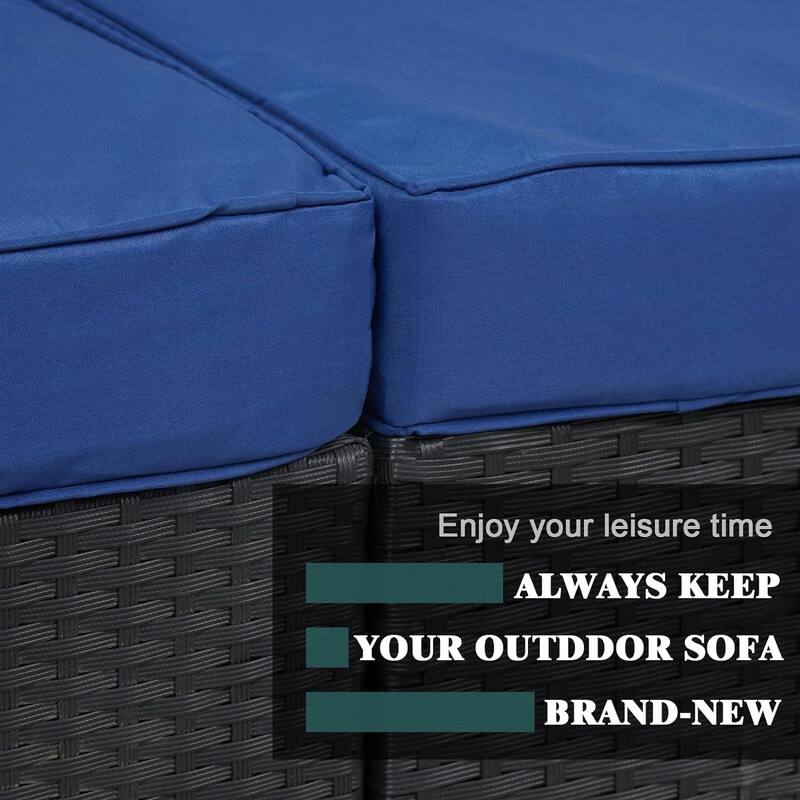 14 Pack Patio Cushion Covers, 100% Polyester Fabric Cushions Slipcover Replacement w/Zipper, Fit for Rattan Sectional Sofa Set