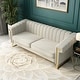 preview thumbnail 13 of 18, Mid-Century Channel Tufted Velvet Sofa with Metal Legs