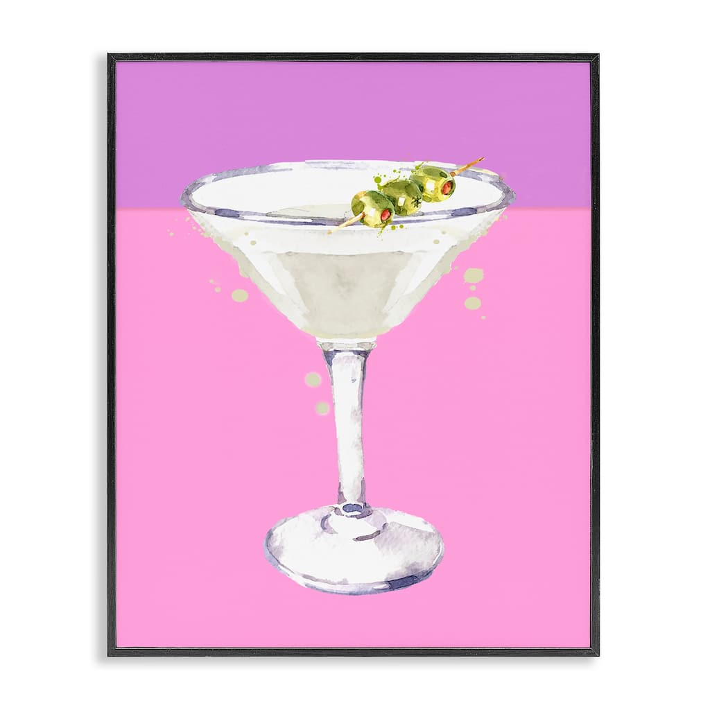 Stupell Bright Olive Martini Framed Giclee Art Design By Susan Jill