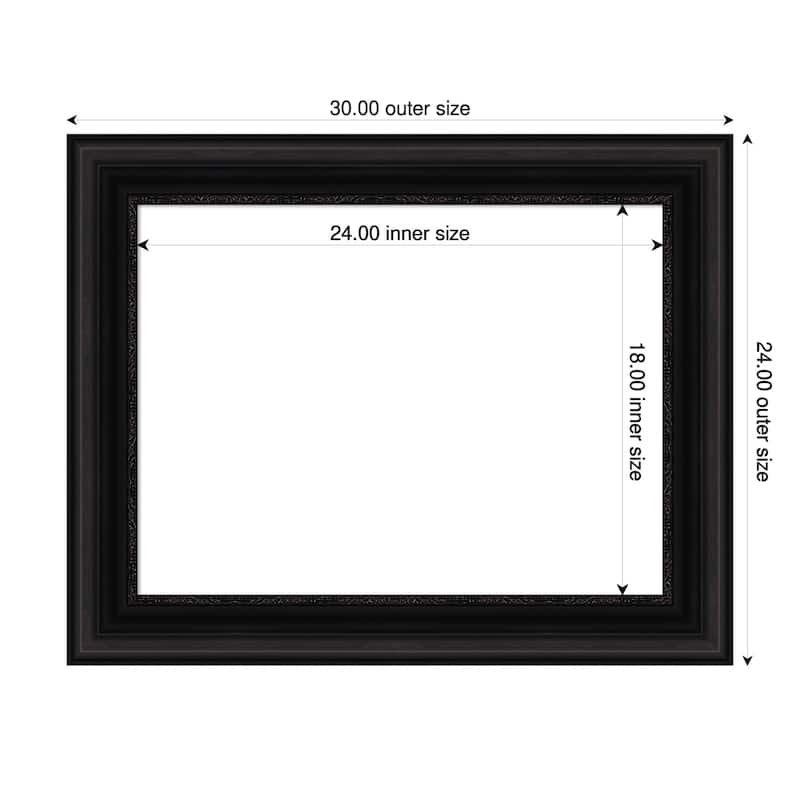 Amanti Art Parlor Black Framed Dry Erase Magnetic Board - 30 x 24 in - Parlor Black