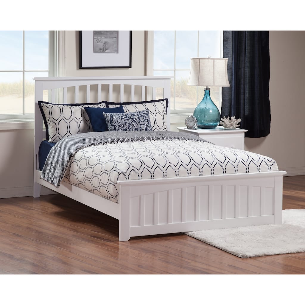 Mission Queen Platform Bed with Matching Footboard in White