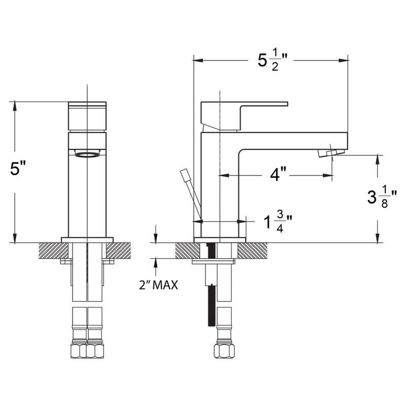 Razo Single Handle Bathroom Faucet in PVD Satin Nickel