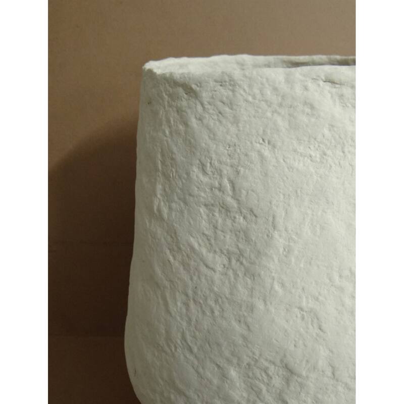 Paper Mache Vase Dia 23" Off-White