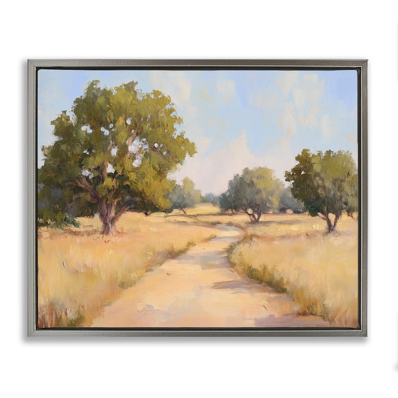Stupell Getting Lost Natural Field Framed Floater Canvas Wall Art Design By Petal Prints Design - 21 x 17 - Grey