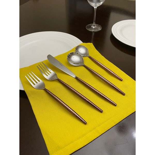 slide 2 of 5, Hammered Stainless Steel Flatware 20-PC Set