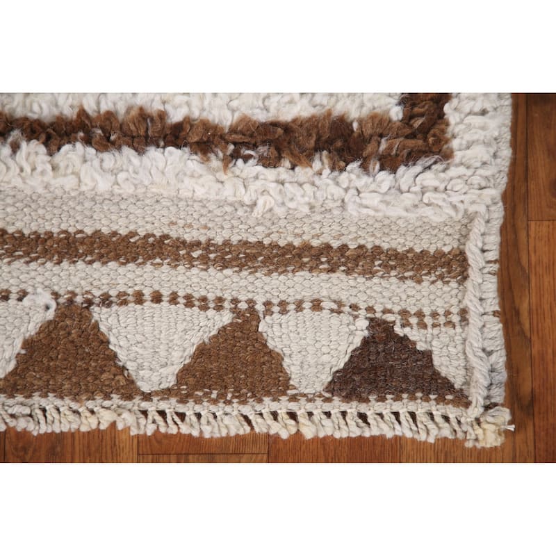 Plush Tribal Turkish Anatolian Runner Rug Hand-knotted Wool Carpet - 3'2"x 11'4"