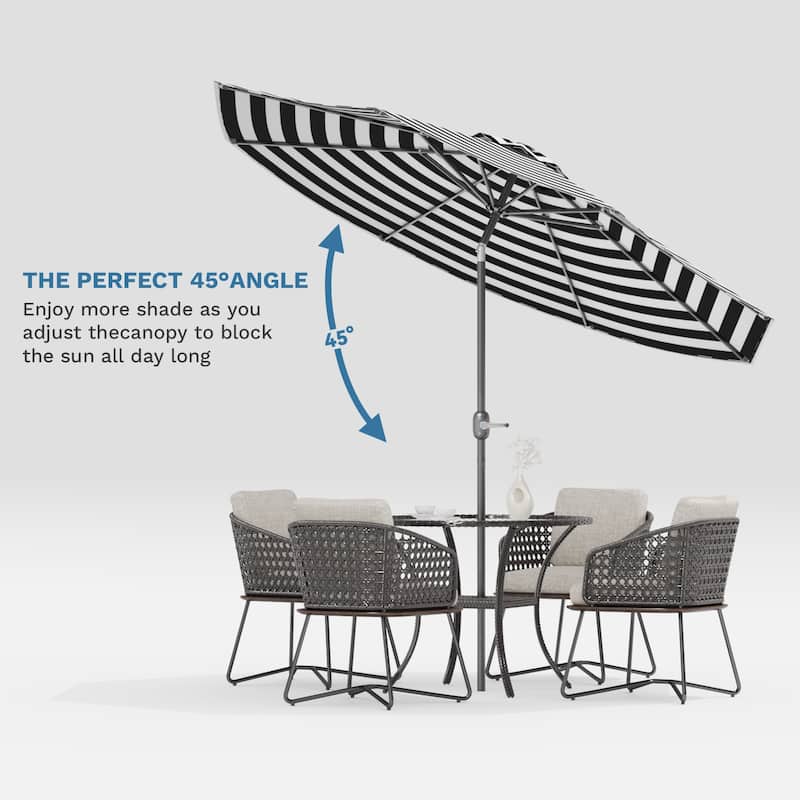 Patiowell 9 FT Outdoor Patio Umbrella, Outdoor Table Umbrella, Yard Umbrella, Market Umbrella with Push Button Tilt and Crank