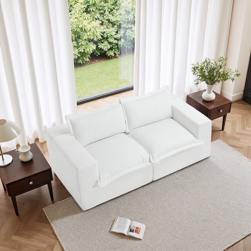 No Assembly Chenille Modular Sectional Sofa Comfy Cloud Couch
