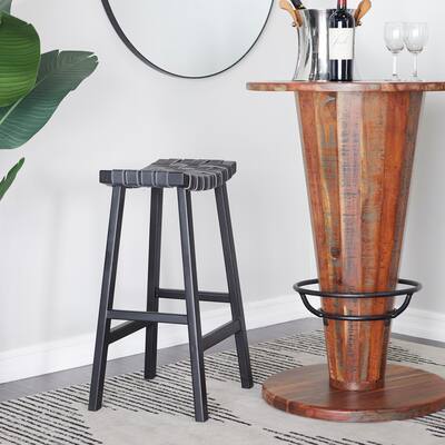 Black Birch Rustic Bar Stool - 18"L x 11"W x 30"H