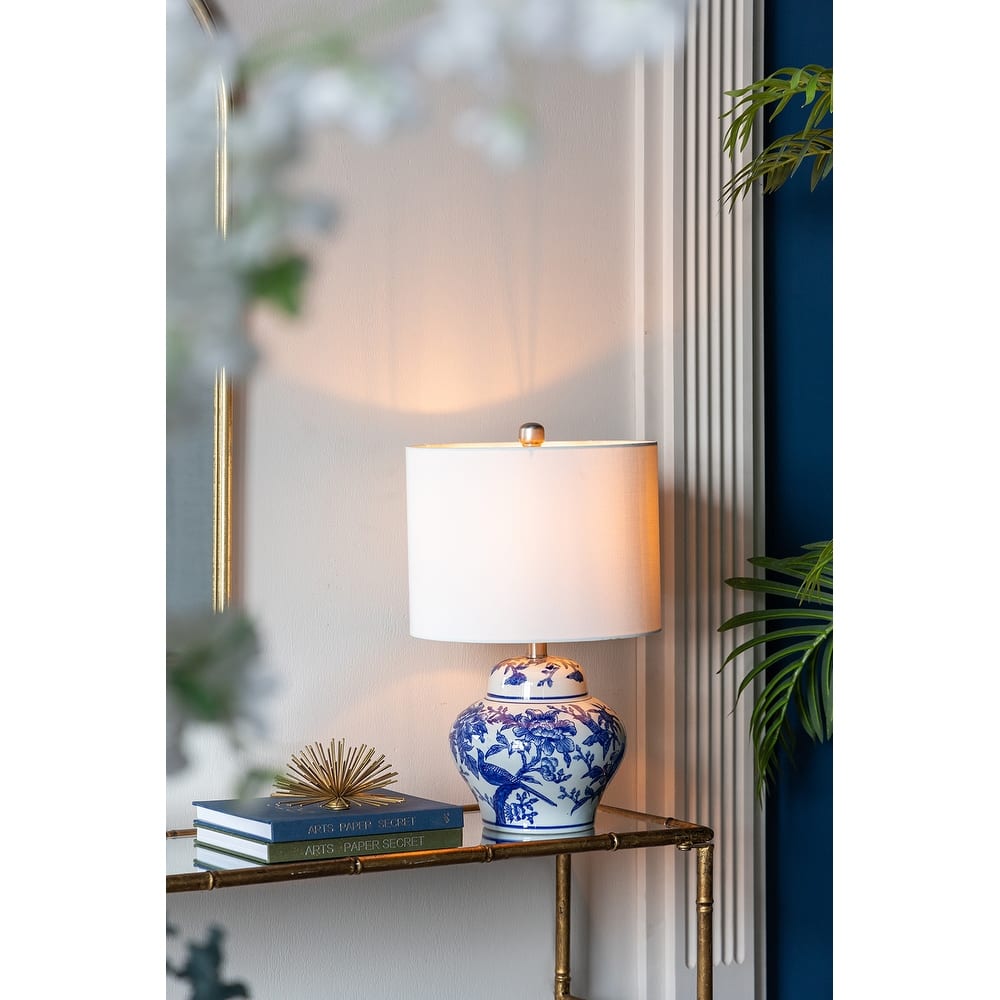 D12x19.3" Blue and White Ceramic Vase Lamp