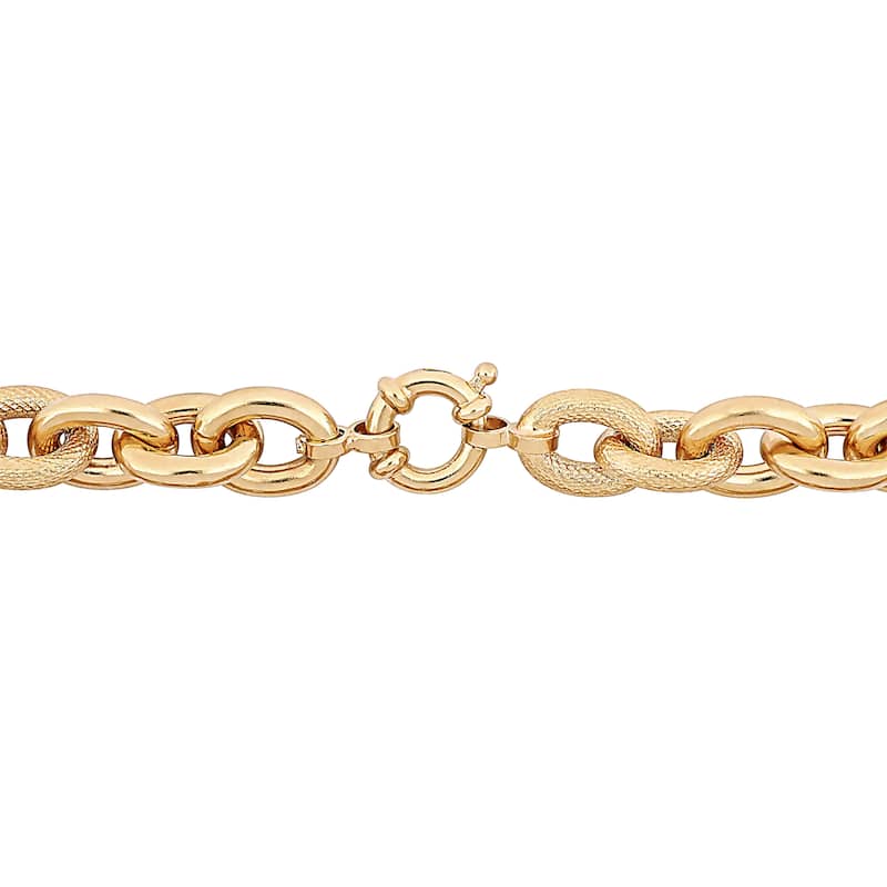 Miadora Yellow Plated Sterling Silver Oval Link Bracelet