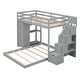 preview thumbnail 15 of 16, Twin Over Full Size Bunk Bed with Shelves and Storage, White