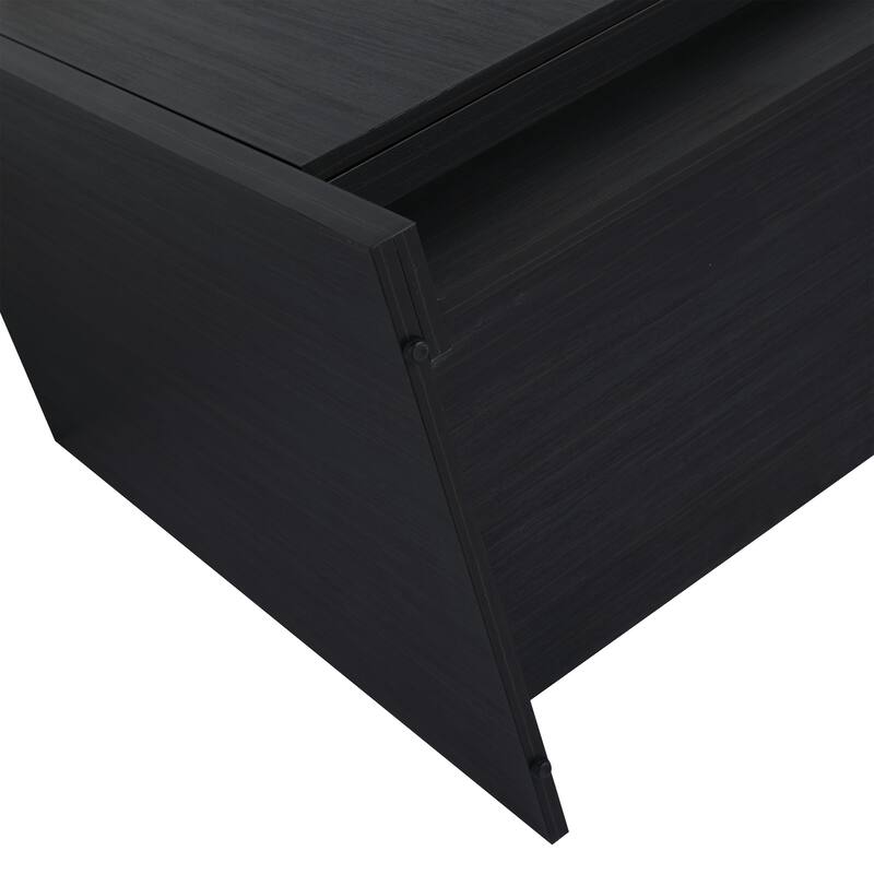 24" Bathroom Vanity with Soft-Close Doors and Spacious Storage, Black Chestnut Finish, Freestanding Design, Vanity Base Only