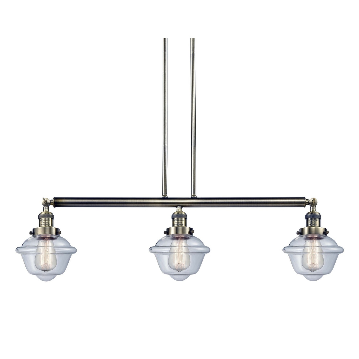 Innovations Lighting 213-S Small Oxford  Small Oxford 3 Light 40" Wide Linear Chandelier (Matte Black / Clear) - Chandeliers For Bedrooms by Overstock.com