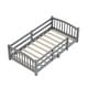 preview thumbnail 43 of 74, Montessori Solid Pine Floor Bed with Full-Length Safety Fence & Slatted Base by Harper&Bright Designs