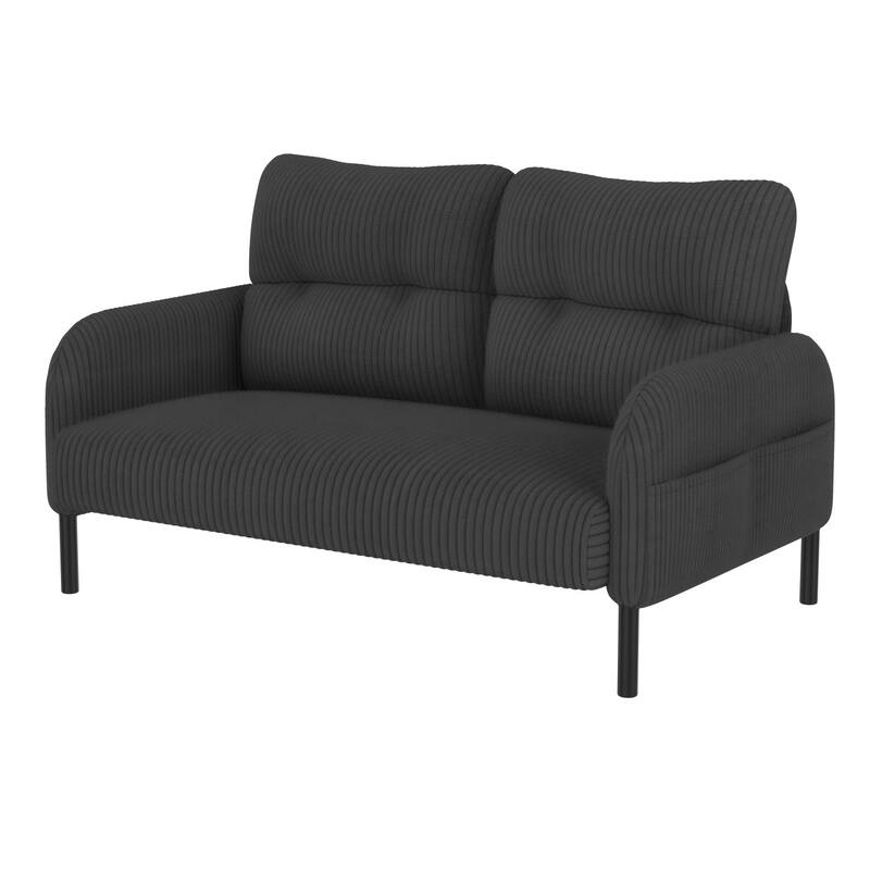 47.24" Corduroy 2-Seater Sofa with Side Pockets
