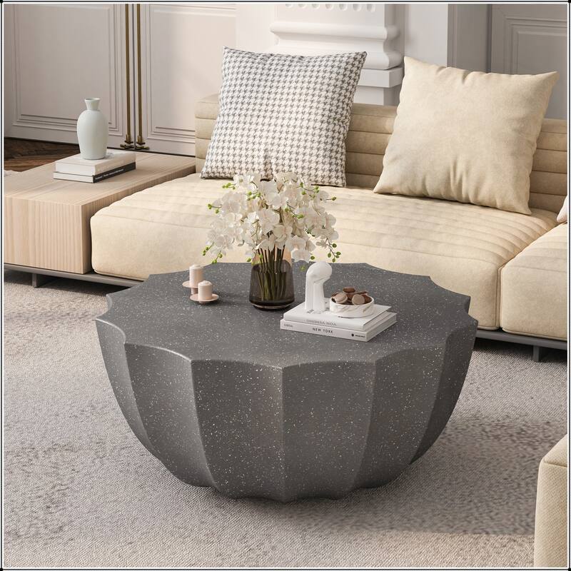 Outdoor and Indoor Waterproof Coffee Table - 35.43" - Grey