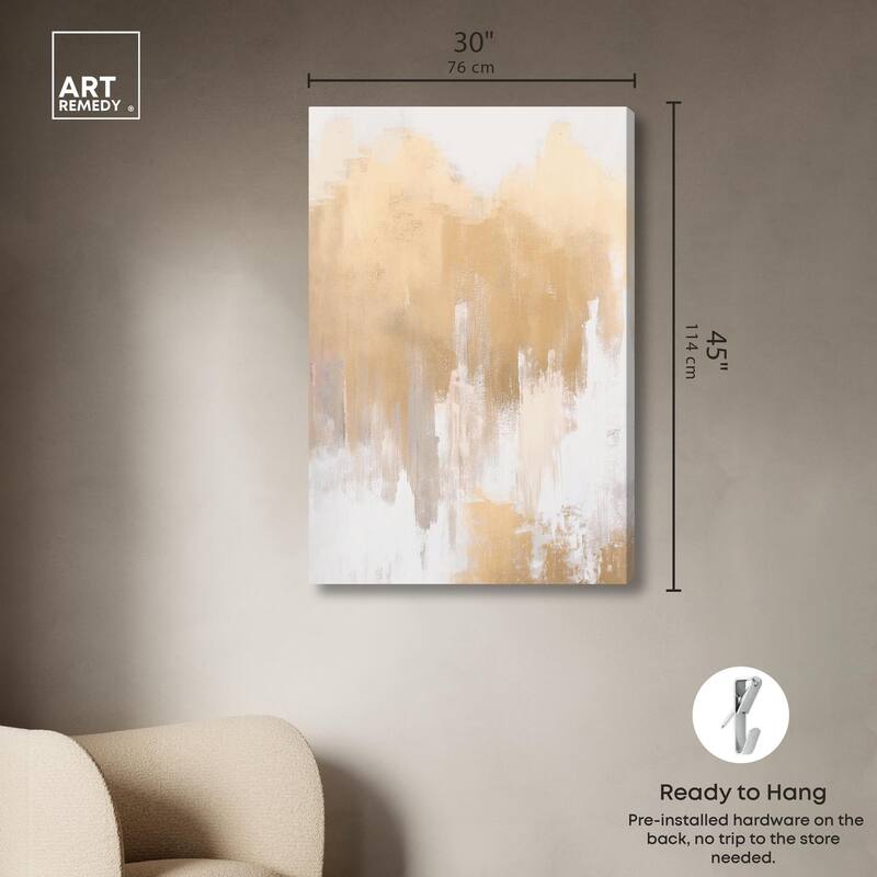 Soft Grey Glam Gold II Canvas by Art Remedy, Gallery Wrapped