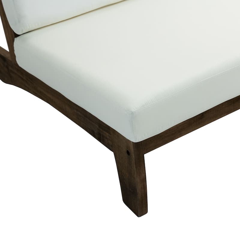 Sectional Wood Furniture 2 Seat Armless Patio Sofa