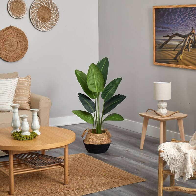 Artificial Palm Tree 4ft Indoor Tropical Tree with Planter - Modern Boho Home Decor - Green - 51-60 Inches