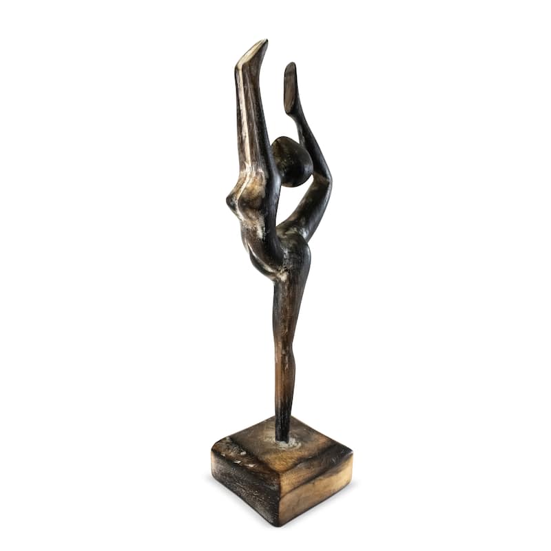 12" Wooden Handmade Abstract Ballet Dancer Sculpture Statue Handcrafted Gift Art Decor Figurine Accent Hand Carved