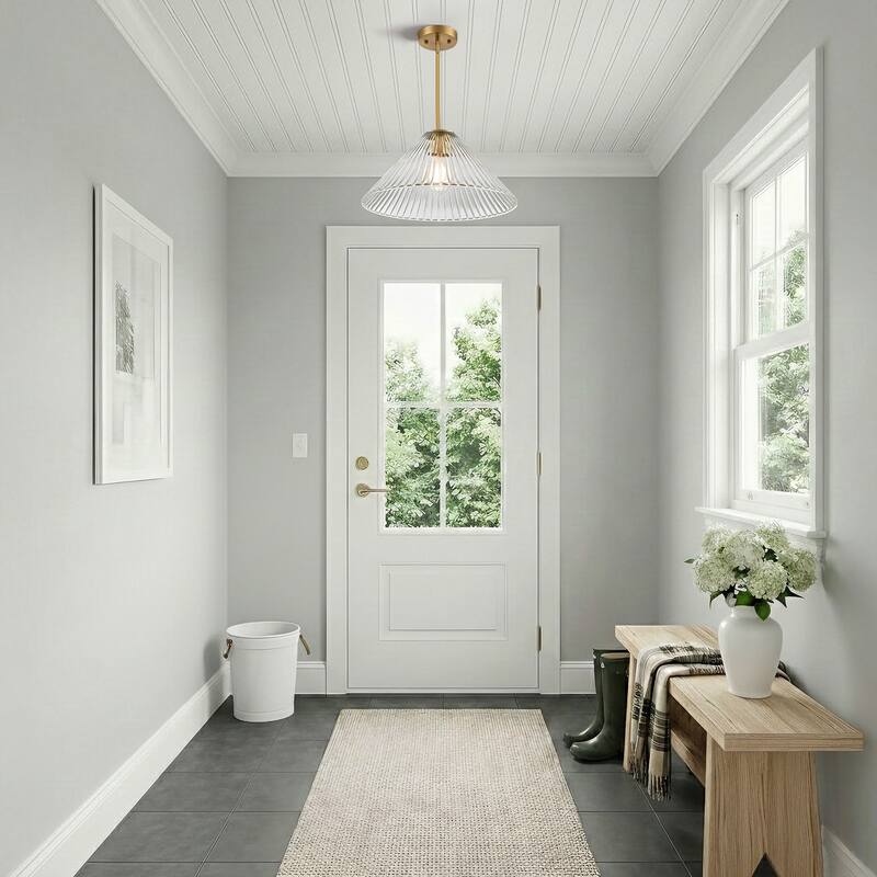 LamQee 1 -Light Metal Cone Pendant Light Adjustable Hanging Lighting - 15.7inch