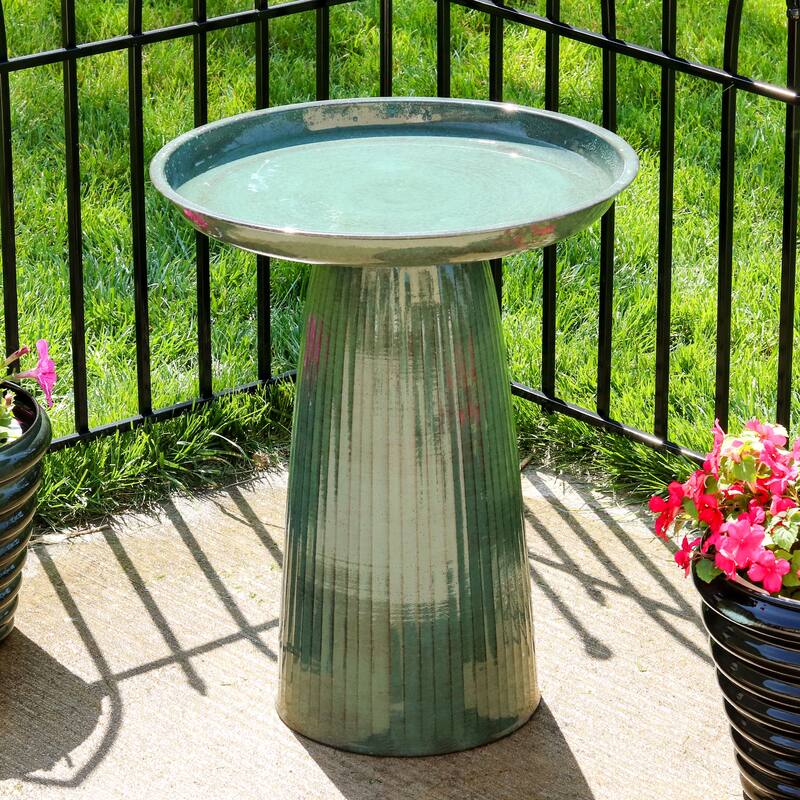 Gleeful Garden Metal Outdoor Bird Bath