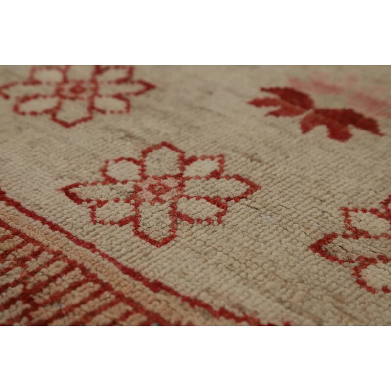 Hand Knotted Oriental 100% Wool Carpet Transitional Floral Brown Oushak Area Rug - 11' 11'' X 8' 11''