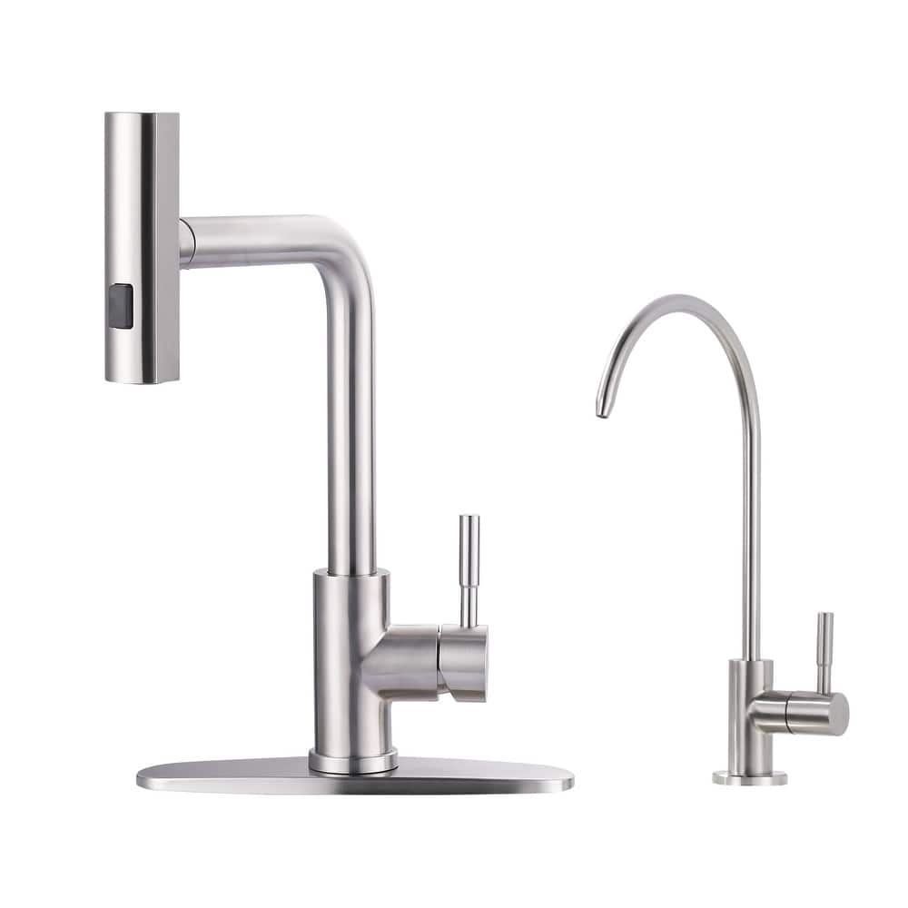 WOWOW Modern-Style Three-Function Pull-Down Kitchen Faucet with Filter Faucet