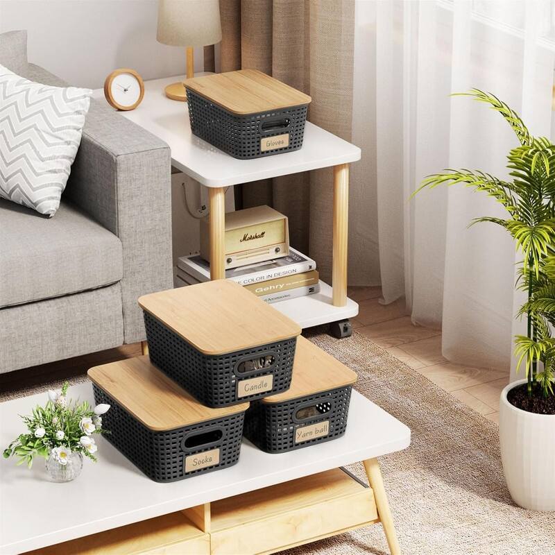 5 Part Storage Bin with Bamboo Lid