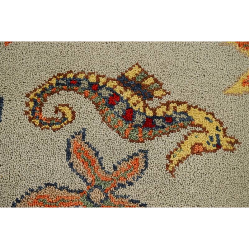 Animals Design Art Deco Accent Rug Handmade Wool Carpet - 2'0" x 3'0"