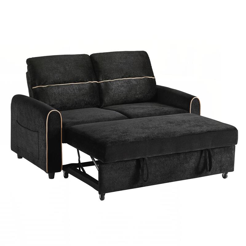 Pull Out Sofa Bed, 58-inch Sofa Bed, Sleeper Sofa, Loveseat Sofa with Adjustable 3 -Position Backrest
