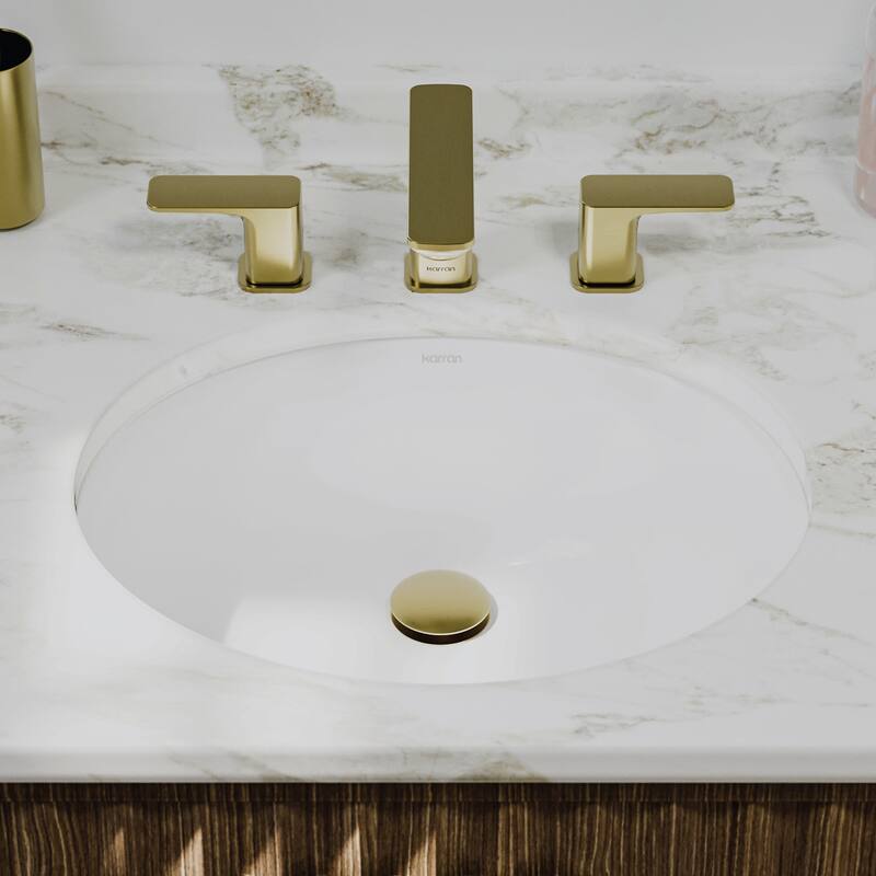 Karran Valera 19" Oval Undermount Vitreous China Bathroom Sink in White