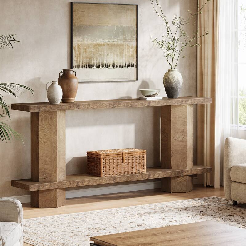 71'' Long Console Table for Entryway, Wood Sofa Table Behind Couch