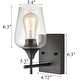 preview thumbnail 4 of 17, Angers Modern Simplicity 1-Light Clear Glass Wall Sconce Industrial Bathroom Vanity Lighting