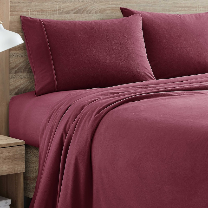 1500 Supreme Sweet Home Collection Flannel Sheet Set - Full - Burgundy