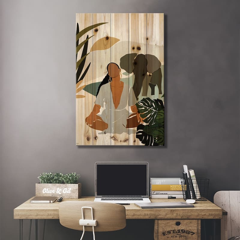 Rayne Print On Wood by Bria Nicole - Multi-Color