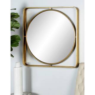 Gold Metal Room Wall Mirror - 34 x 4 x 34Round