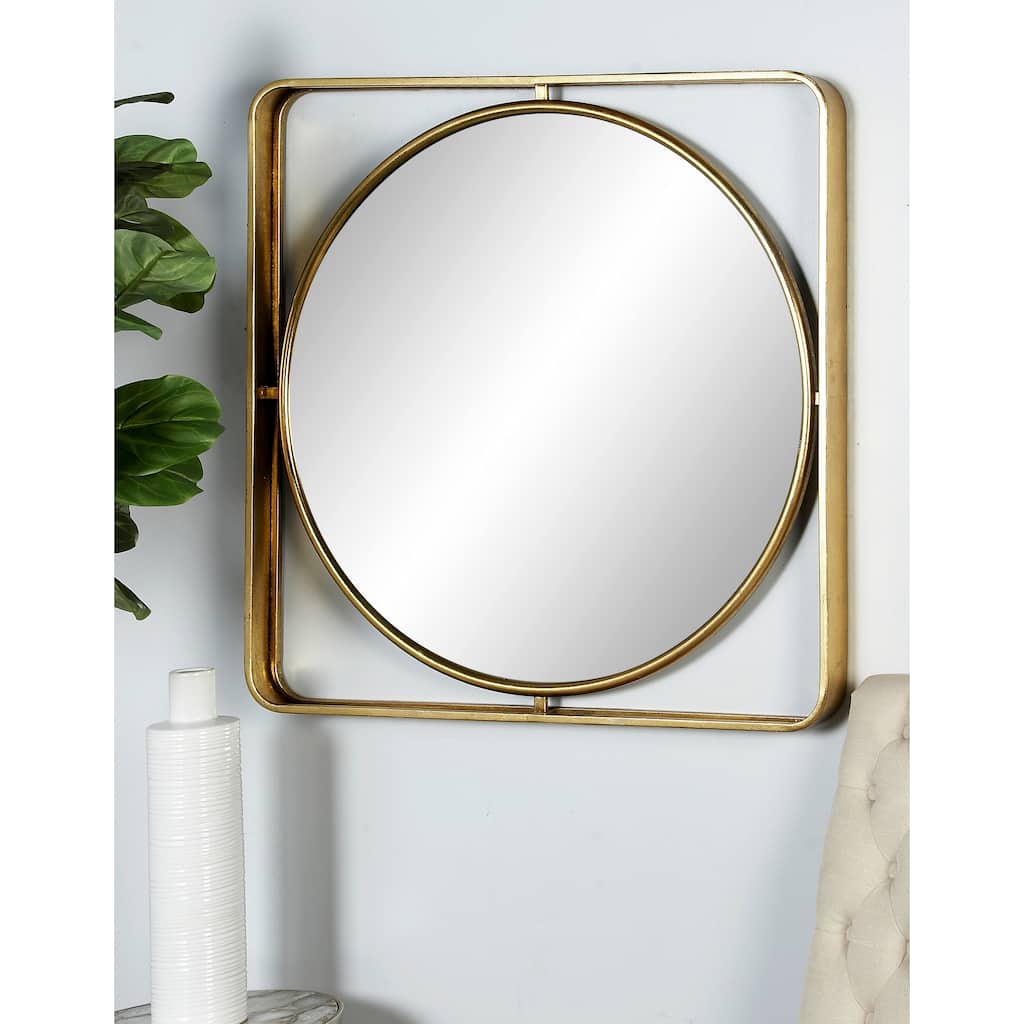 Gold Metal Room Wall Mirror - 34 x 4 x 34Round