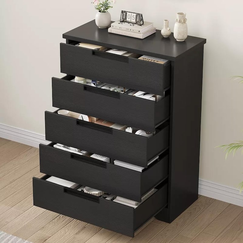 4/5 Drawer Dresser for Bedroom,Wooden Dresser Chest of Drawers with Embedded Handles