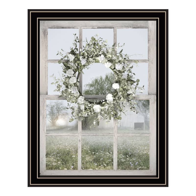 TrendyDecor4U Contemporary "Spring Farm View" Framed Print Wall Art - Multi