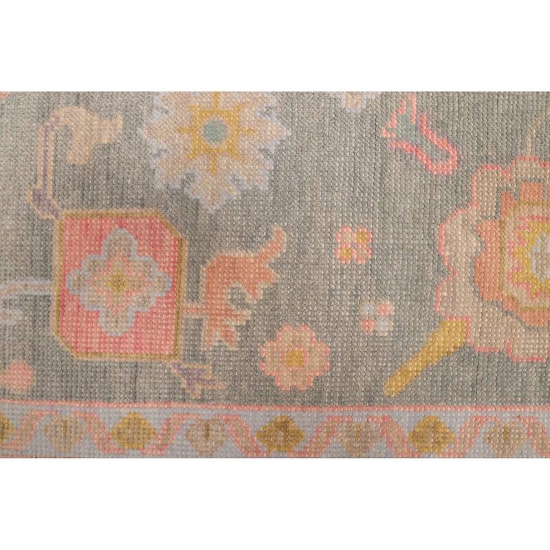 ECARPETGALLERY Hand-knotted Modern Oushak Sage Wool Rug - 6'0 x 8'9