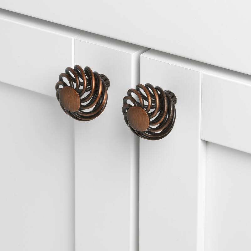 GlideRite 1.5inch Rustic Bronze Round Birdcage Knobs (Pack of