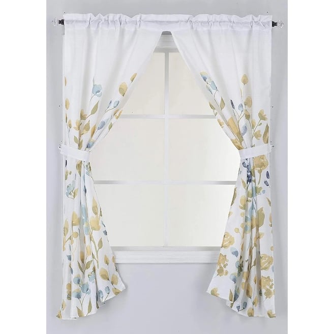 Printed Canvas Bathroom Window Curtains 54"x58"