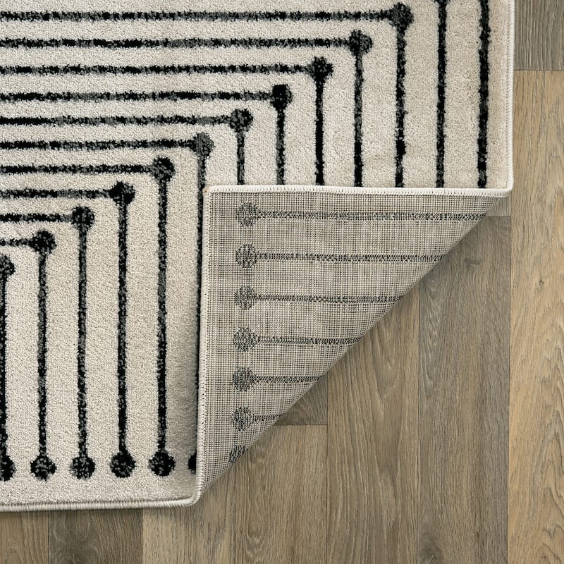 Modern Geometric Durable Area Rug, Pet Friendly for Any Room