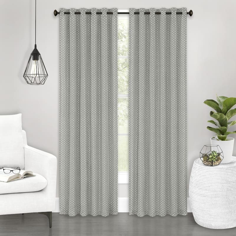 Achim Bedford Front Tab Window Curtain Panel - 42" x 63" - Grey