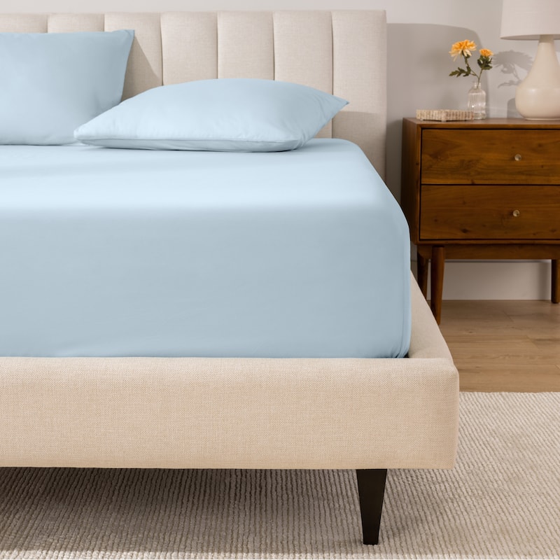 Bare Home Organic Cotton Percale Fitted Bottom Sheet